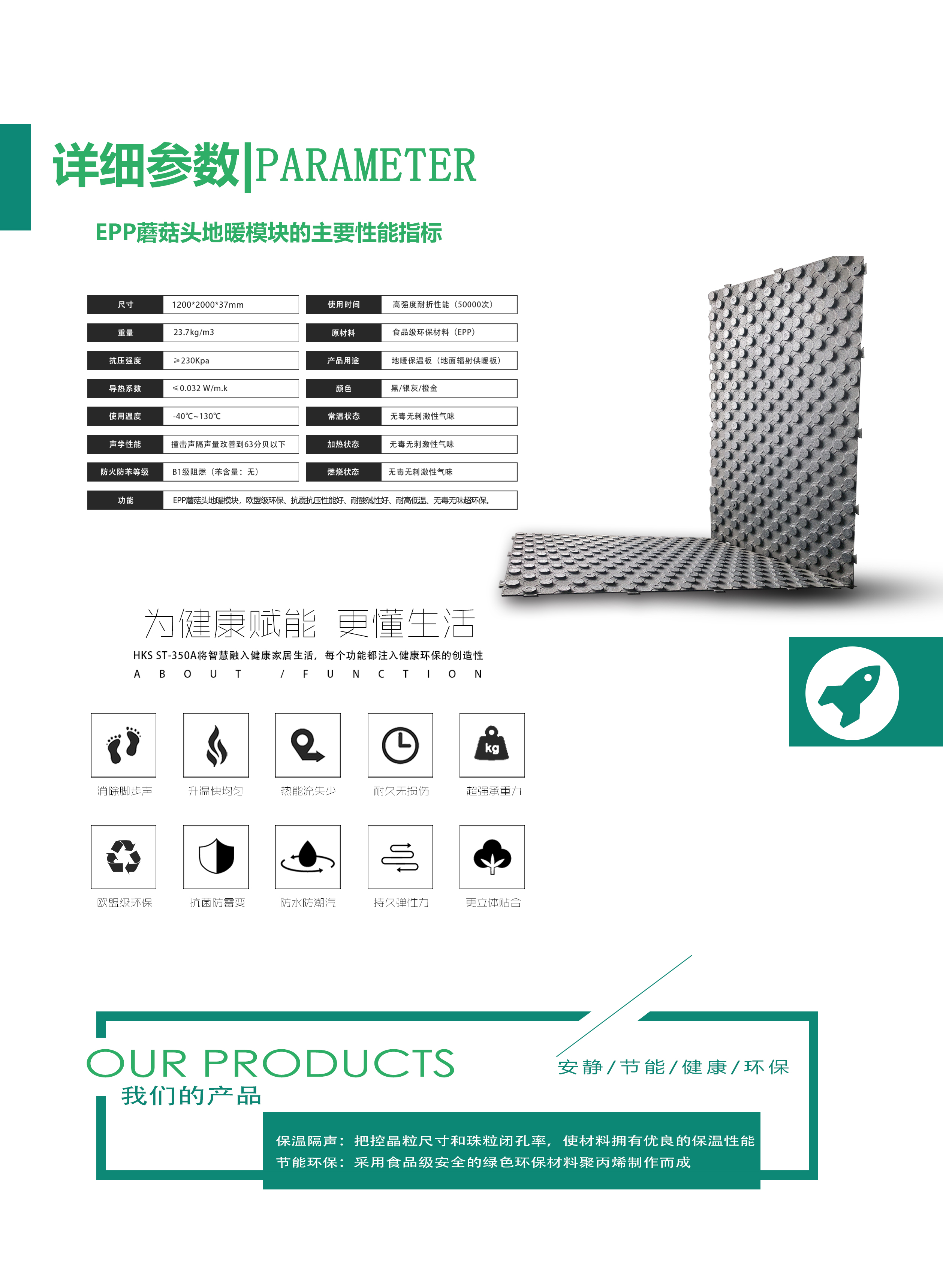 EPP蘑(mo)菇頭地(di)暖模塊(kuai)詳細參(can)數