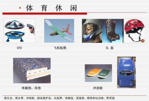 EPP體育休閑(xian)用品材料(liao)應用